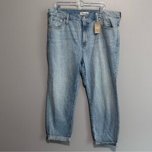 Madewell Perfect Vintage Jeans Women’s Size 34 Straight Cuffed Leg Blue Denim